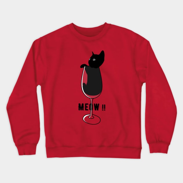 Funny cat Crewneck Sweatshirt by DG vectors